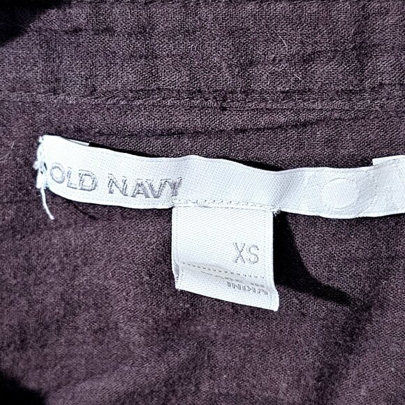 Old‎ Navy Womens XS Brown Long Sleeve Cotton Tunic Blouse Pleated Detail ~LS56.3 - Picture 3 of 8